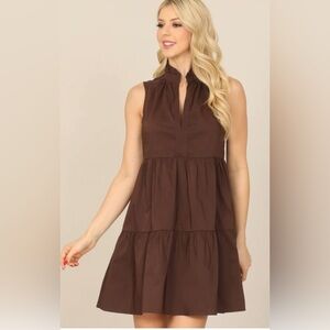 Olivaceous Chocolate Brown Dress